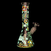 Cheech & Chong Glass 10" Tie Dye Glow-in-the-Dark Water Pipe