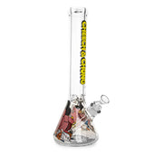 Cheech & Chong Glass 15" 7mm Thick Bloat On Beaker Base Water Pipe