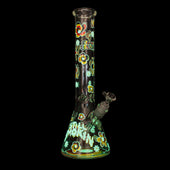 Cheech & Chong Glass 15" Tie Dye Glow-in-the-Dark Water Pipe