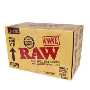 Raw Natural PreRolled Cones 1 1/4 1000 Box