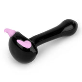 Red Eye Glass 4.5" Pink Horn Hand Pipe