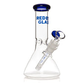 Red Eye Glass 8" Beaker Base Water Pipe blue