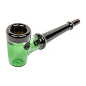 Red Eye Glass Lumberman Hand Pipe W/Black Accents green