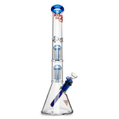 Red Eye Glass Wildwood Triple Chamber Beaker Base Water Pipe sapphire blue