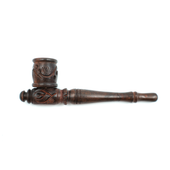Wood Pipe - Carved Rosewood - 5 Inch