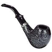Black Classic Tobacco Pipe with Grey Design