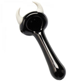 Red Eye Glass 4.5" White Horn Hand Pipe