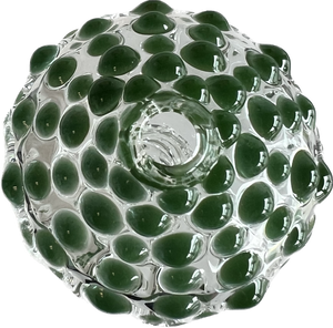 top view of glass mushroom pipe green