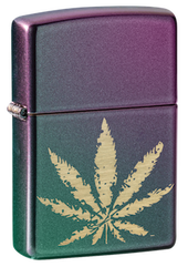 Zippo Iridescent Marijuana Leaf Design 49185