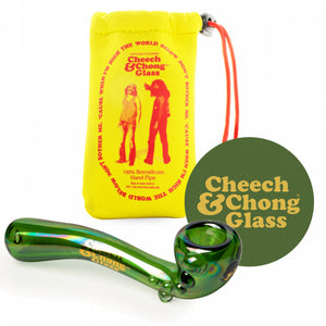 Cheech & Chong™ Glass 5" Rainbow Bar & Grill Sherlock Handpipe green