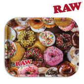 A tray with delicious images of fresh donuts.  Oh my they look so yummy!