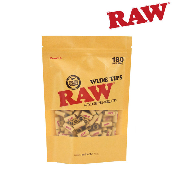RAW Tips Wide Prerolled Bag of 180 BC Smoke Shop