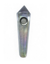 Stoned Crystal Clear Rainbow Aura Quartz Pipe