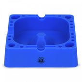 Lit Silicone Square Ashtray 4.75" w/ Tool Holders blue