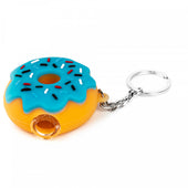 Lit Silicone Donut Hand Pipe on Keychain blue