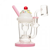 Red Eye Glass Milkshake Incycler Dab Rig pink