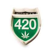 Decorative ashtray with '420' and a cannabis leaf 