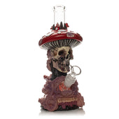 Lit Silicone 10.5" Shroom Skull Water Pipe