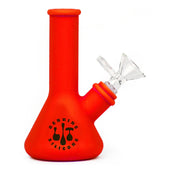 Lit Silicone 5" Beaker Water Pipe red
