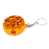 Lit Silicone Donut Hand Pipe on Keychain orange
