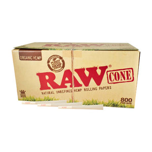 RAW Organic Cones Pre-Rolled King Size Box of 800 Cones