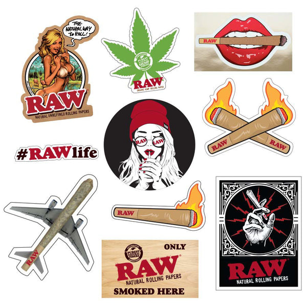 RAW Vinyl Sticker 10 Packs - BC Smoke Shop