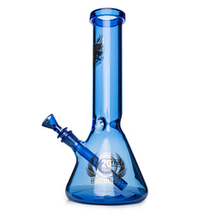 Red Eye Glass 12" 20th Anniversary Beaker Base Water Pipe Sapphire Blue