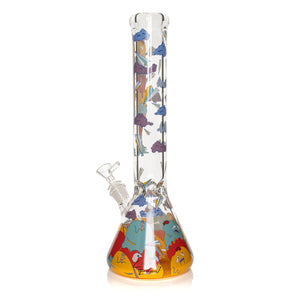 Red Eye Glass 15" 7mm Thick Ice Cream Mountain Beaker Base Water Pipe (Limited Edition)