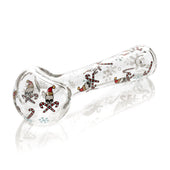 Red Eye Glass 4.5" Skull & Crosscanes Spoon Hand Pipe