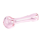 Red Eye Glass 4.5" Pink Translucent Colour Spoon Hand Pipe
