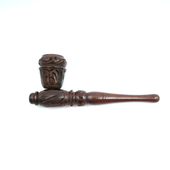 Wood Pipe - Carved Rosewood - 6 Inch