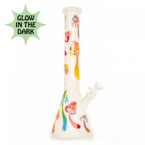 RED EYE GLASS® 15" Glow-in-the-Dark Mushroom Magic Beaker Water Pipe