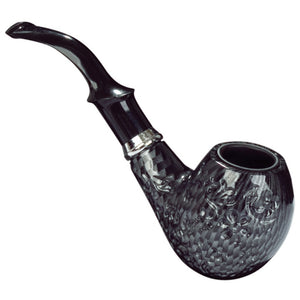 Black Classic Tobacco Pipe with Grey Design