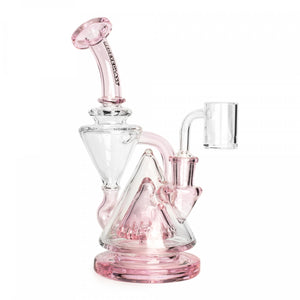 RED EYE GLASS 8.5" Three-Step Concentrate Recycler Pink