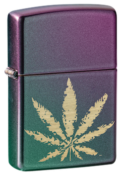 Zippo Iridescent Marijuana Leaf Design 49185