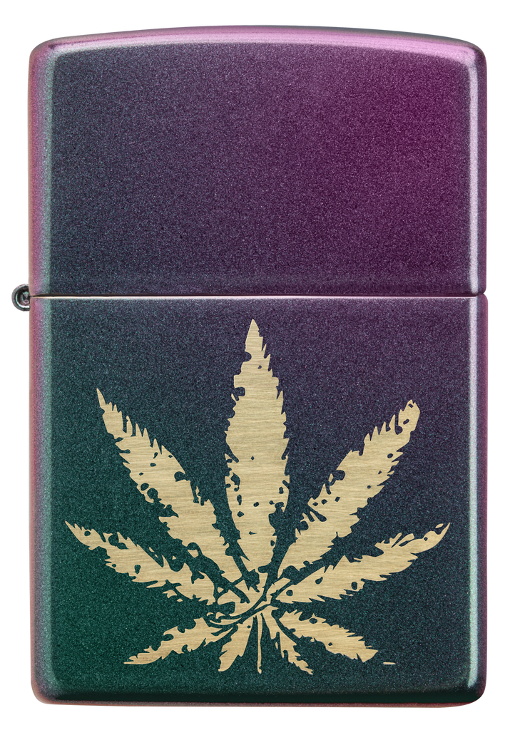 Zippo Iridescent Marijuana Leaf Design 49185
