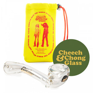 Cheech & Chong™ Glass 5" Rainbow Bar & Grill Sherlock Handpipe clear