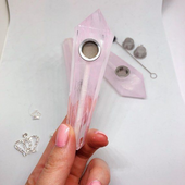 Stoned Crystal Cotton Candy Quartz pipe