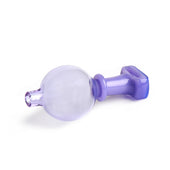 Two toned Bubble Carb caps. Clear purple bubble with solid purple handle.