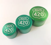 green grinders in all different sizes.  