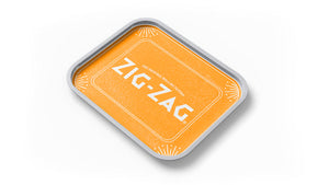Zig-Zag Large Orange Metal Rolling Tray