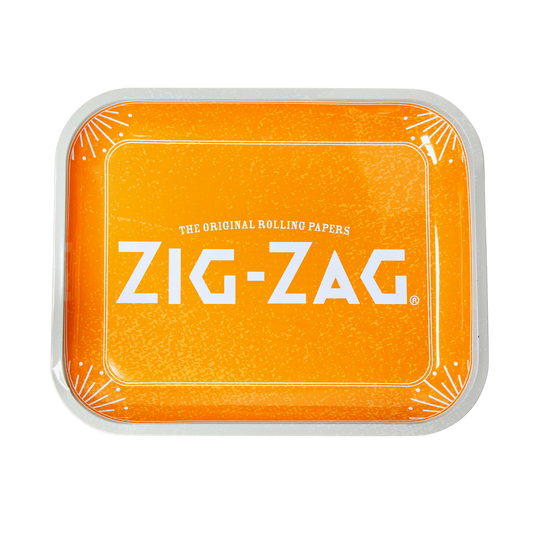Zig-Zag Large Orange Metal Rolling Tray