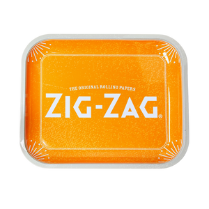Zig-Zag Large Orange Metal Rolling Tray