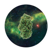 Marijuana Nug floating around in space.  Circular dab mat