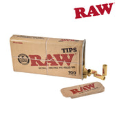 RAW Tips in a Tin (100 pack)  Pre-Rolled Unbleached