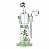 RED EYE GLASS 12" Teacher Concentrate Recycler Rig jade green
