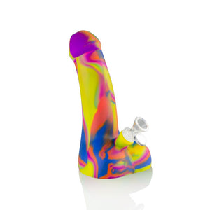 Multicoloured Water bubbler that looks like a penis.   Like Josephs coat of colours but dong form.