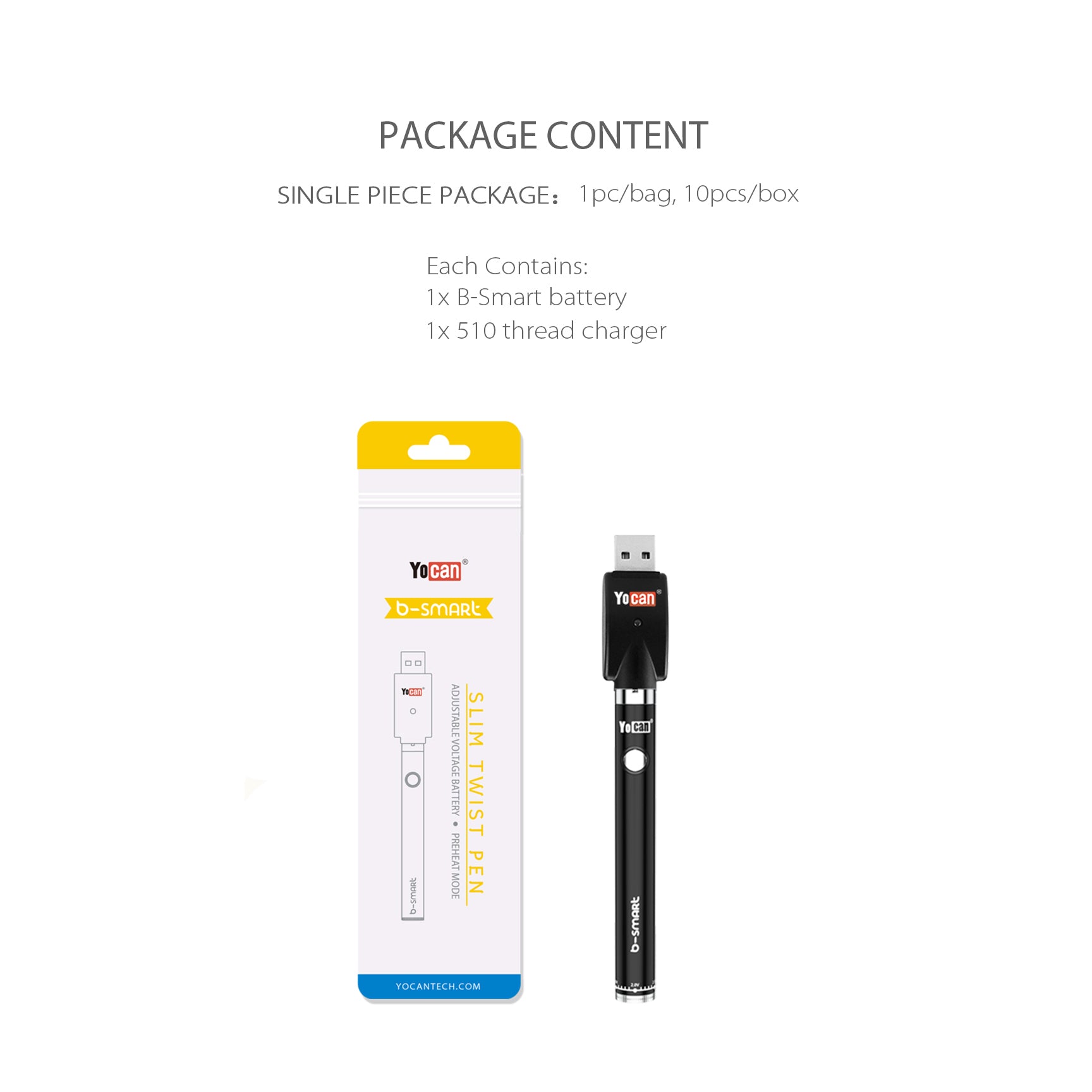 Yocan B-Smart Battery with Charger - BC Smoke Shop Yocan B-Smart Battery with Charger - BC Smoke Shop