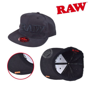 RAW SNAPBACK BLACK ON BLACK HAT
