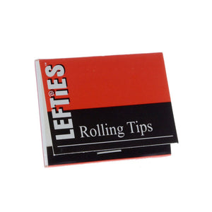 Single Package of Rolling Tips,  Lefties Rolling tips, colour is red and black on the outside